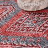 Superior Indoor Area Rug, Aesthetic Home Decor, Floor Rugs for Living Room, Office, Kitchen, Entryway, Dining, Southwestern Geometric, Ren Collection, Blue Orange, 5′ x 7′ 6″, Blue Orange(Crimson Red)