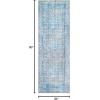Superior Indoor Area Rug, Cotton Backing, Flatweave Medallion Rugs for Dining, Family, Kitchen, Office Floor, Traditional Home Decor, Adelia Collection, 5′ 7″ x 8′ 9″, Azure(Light Blue)