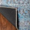 Superior Indoor Area Rug, Cotton Backing, Flatweave Medallion Rugs for Dining, Family, Kitchen, Office Floor, Traditional Home Decor, Adelia Collection, 5′ 7″ x 8′ 9″, Azure(Light Blue)