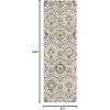 Superior Indoor Area Rug, Jute Backed, Modern Oriental Floral Damask Floor Decor for Office, Living Room, Bedroom, Entryway, Dining/Kitchen, Hardwood, Tile, Augusta Collection, 8′ x 10′, Blue Beige(Beige-brown)