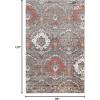 Superior Indoor Area Rug, Jute Backed, Modern Oriental Floral Damask Floor Decor for Office, Living Room, Bedroom, Entryway, Dining/Kitchen, Hardwood, Tile, Augusta Collection, 8′ x 10′, Blue Beige(Rust)