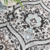 Superior Indoor Area Rug, Jute Backed, Modern Oriental Floral Damask Floor Decor for Office, Living Room, Bedroom, Entryway, Dining/Kitchen, Hardwood, Tile, Augusta Collection, 8′ x 10′, Blue Beige(Turquoise – Z)