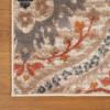 Superior Indoor Area Rug, Jute Backed, Modern Oriental Floral Damask Floor Decor for Office, Living Room, Bedroom, Entryway, Dining/Kitchen, Hardwood, Tile, Augusta Collection, 8′ x 10′, Blue Beige(Ginger)
