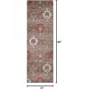Superior Indoor Area Rug, Jute Backed, Modern Oriental Floral Damask Floor Decor for Office, Living Room, Bedroom, Entryway, Dining/Kitchen, Hardwood, Tile, Augusta Collection, 8′ x 10′, Blue Beige(Grey Brown)