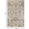 Superior Indoor Area Rug, Jute Backed, Modern Oriental Floral Damask Floor Decor for Office, Living Room, Bedroom, Entryway, Dining/Kitchen, Hardwood, Tile, Augusta Collection, 8′ x 10′, Blue Beige(Multi-colored)