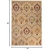 Superior Indoor Area Rug, Jute Backed, Modern Oriental Floral Damask Floor Decor for Office, Living Room, Bedroom, Entryway, Dining/Kitchen, Hardwood, Tile, Augusta Collection, 8′ x 10′, Blue Beige(Camel)