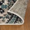 Superior Indoor Area Rug, Jute Backed, Modern Oriental Floral Damask Floor Decor for Office, Living Room, Bedroom, Entryway, Dining/Kitchen, Hardwood, Tile, Augusta Collection, 8′ x 10′, Blue Beige(Deep Royal)