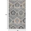 Superior Indoor Area Rug, Jute Backed, Modern Oriental Floral Damask Floor Decor for Office, Living Room, Bedroom, Entryway, Dining/Kitchen, Hardwood, Tile, Augusta Collection, 8′ x 10′, Blue Beige(Deep Royal)