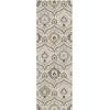 Superior Indoor Area Rug, Jute Backed, Modern Oriental Floral Damask Floor Decor for Office, Living Room, Bedroom, Entryway, Dining/Kitchen, Hardwood, Tile, Augusta Collection, 8′ x 10′, Blue Beige(Beige-brown)