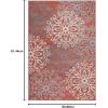 Superior Indoor Area Rug, Jute Backed, Perfect for Entryway, Office, Living/Dining Room, Bedroom, Kitchen, Hardwood Floor, Floral Scroll Decor, Leigh Collection, 8′ x 10′, Multi-Colored(Ginger)