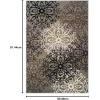 Superior Indoor Area Rug, Jute Backed, Perfect for Entryway, Office, Living/Dining Room, Bedroom, Kitchen, Hardwood Floor, Floral Scroll Decor, Leigh Collection, 8′ x 10′, Multi-Colored(Blue)