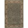 Superior Indoor Area Rug, Jute Backed Rugs for Bedroom, Living/Dining Room, Office, Entryway, Hallway, Kitchen, Traditional Floral Scroll Floor Decor, Heritage Collection, Ivory, 5′ x 5′ Square(Dark Green)