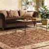 Superior Indoor Area Rug, Jute Backed Rugs for Bedroom, Living/Dining Room, Office, Entryway, Hallway, Kitchen, Traditional Floral Scroll Floor Decor, Heritage Collection, Ivory, 5′ x 5′ Square(Mocha – Z)