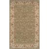 Superior Indoor Area Rug, Jute Backed Rugs for Bedroom, Living/Dining Room, Office, Entryway, Hallway, Kitchen, Traditional Floral Scroll Floor Decor, Heritage Collection, Ivory, 5′ x 5′ Square(Green – Z)