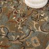 Superior Indoor Area Rug, Jute Backed Rugs for Bedroom, Living/Dining Room, Office, Kitchen, Traditional Floral Scroll Floor Decor, Heritage Collection, Ivory, 9′ x 12′(Dark Green)