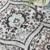 Superior Indoor Area Rug, Jute Backing, Modern Aesthetic, Vintage Floral Oriental Rugs, Home Decor for Entry, Dining, Kitchen, Augusta Collection, 8′ x 8′, Beige/Brown(Turquoise)