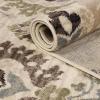 Superior Indoor Area Rug, Jute Backing, Modern Aesthetic, Vintage Floral Oriental Rugs, Home Decor for Entry, Dining, Kitchen, Augusta Collection, 8′ x 8′, Beige/Brown(Beige Brown)