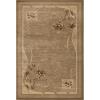 Superior Indoor Area Rug, Jute Backing, Modern Bohemian Oversized Floral Scroll, Ideal for Entryway, Living Room, Kitchen, Bedroom, Hallway, Floor Cover, Rosette Collection, 5′ x 8′, Taupe(Brown)
