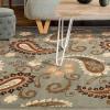 Superior Indoor Area Rug, Jute Backing, Modern Bohemian Oversized Floral Scroll, Ideal for Entryway, Living Room, Kitchen, Bedroom, Hallway, Floor Cover, Rosette Collection, 5′ x 8′, Taupe(Slate)