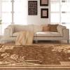 Superior Indoor Area Rug, Jute Backing, Modern Bohemian Oversized Floral Scroll, Ideal for Entryway, Living Room, Kitchen, Bedroom, Hallway, Floor Cover, Rosette Collection, 5′ x 8′, Taupe(Beige Brown)