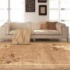 Superior Indoor Area Rug, Jute Backing, Modern Bohemian Oversized Floral Scroll, Ideal for Entryway, Living Room, Kitchen, Bedroom, Hallway, Floor Cover, Rosette Collection, 5′ x 8′, Taupe(Brown)