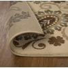 Superior Indoor Area Rug, Jute Backing, Modern Bohemian Oversized Floral Scroll, Ideal for Entryway, Living Room, Kitchen, Bedroom, Hallway, Floor Cover, Rosette Collection, 5′ x 8′, Taupe(Beige)