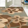 Superior Indoor Area Rug, Jute Backing, Modern Bohemian Oversized Floral Scroll, Ideal for Entryway, Living Room, Kitchen, Bedroom, Hallway, Floor Cover, Rosette Collection, 5′ x 8′, Taupe(Beige Green)