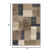 Superior Indoor Area Rug, Jute Backing, Modern Plush Rugs for Entryway, Kitchen Floors, Office Floor Cover, Color Block Rugs, Clifton Collection, 4′ x 6′, Beige/Blue(Beige-blue)