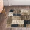 Superior Indoor Area Rug, Jute Backing, Modern Plush Rugs for Entryway, Kitchen Floors, Office Floor Cover, Color Block Rugs, Clifton Collection, 4′ x 6′, Beige/Blue(Beige-blue)