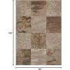 Superior Indoor Area Rug, Jute Backing, Modern Plush Rugs for Entryway, Living Room, Kitchen Floors, Bedroom, Hallway, Office Floor Cover, Abstract Rugs, Cobblestone Collection,4′ x 6′, Brown Beige(7′ X 9′)