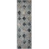 Superior Indoor Area Rug, Jute Backing, Modern Plush Rugs for Hallway, Living, Dining Room, Office, Kitchen, Geometric Trellis Floor Decor, Viking Collection, 8′ x 8′, Ivory(Deep Royal)