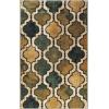 Superior Indoor Area Rug, Jute Backing, Modern Plush Rugs for Hallway, Living, Dining Room, Office, Kitchen, Geometric Trellis Floor Decor, Viking Collection, 8′ x 8′, Ivory(Green – Z)