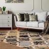 Superior Indoor Area Rug, Jute Backing, Modern Plush Rugs for Hallway, Living, Dining Room, Office, Kitchen, Geometric Trellis Floor Decor, Viking Collection, 8′ x 8′, Ivory(Multi-colored – Z)