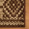 Superior Indoor Area Rug, Jute Backing, Patchwork Floral Rugs for Entryway, Living Room, Kitchen Floors, Plush Floor Cover, Color Block Damask Rug, Kennicot Collection, 4′ x 6′, Beige Red(Brown)