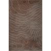 Superior Indoor Area Rug, Jute Backing, Plush Carpet Cover, for Hallways, Entry, Office, Plush Floor Cover, Modern Wood Grain, Abstract Lines, Veer Collection, 8′ x 10′, Black(Chocolate)