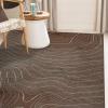 Superior Indoor Area Rug, Jute Backing, Plush Carpet Cover, for Hallways, Entry, Office, Plush Floor Cover, Modern Wood Grain, Abstract Lines, Veer Collection, 8′ x 10′, Black(Chocolate)