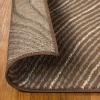 Superior Indoor Area Rug, Jute Backing, Plush Carpet Cover, for Hallways, Entry, Office, Plush Floor Cover, Modern Wood Grain, Abstract Lines, Veer Collection, 8′ x 10′, Black(Chocolate)