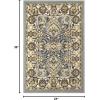 Superior Indoor Area Rug, Jute Backing, Plush Floral Rugs for Entryway, Kitchen Floors, Office Floor Cover, Traditional Oriental Rugs, Lille Collection, 5′ x 8′, Brown(Grey)