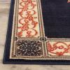 Superior Indoor Area Rug, Jute Backing, Plush Floral Rugs for Entryway, Living Room, Kitchen Floors, Bedroom, Office Floor Cover, Medallion Rugs, Elegant Medallion Collection, 5′ x 8′, Coffee(Midnight Blue)