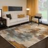Superior Indoor Area Rug, Jute Backing, Soft Modern Rugs for Entryway, Kitchen Floors, Office Floor Cover, Floral Medallion Rugs, Rangoli Collection, 7′ x 9′, Maroon(Camel)