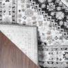 Superior Indoor Area Rug, Jute Backing, Traditional Medallion Rugs for Entry, Kitchen Floors, Plush Floor Cover, Floral Scroll Border Rug, Kensington Collection, 3′ x 5′, Brown(Layl – Beige Brown – Z)