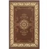 Superior Indoor Area Rug, Jute Backing, Traditional Medallion Rugs for Entry, Kitchen Floors, Plush Floor Cover, Floral Scroll Border Rug, Kensington Collection, 3′ x 5′, Brown(Brown Ivory – Z)