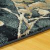 Superior Indoor Area Rug, Jute Backing, Traditional Medallion Rugs for Entry, Kitchen Floors, Plush Floor Cover, Floral Scroll Border Rug, Kensington Collection, 3′ x 5′, Brown(Blue Brown)