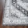 Superior Indoor Area Rug, Jute Backing, Traditional Medallion Rugs for Entry, Kitchen Floors, Plush Floor Cover, Floral Scroll Border Rug, Kensington Collection, 3′ x 5′, Brown(Layl – Beige Brown – Z)