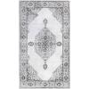 Superior Indoor Area Rug, Jute Backing, Traditional Medallion Rugs for Entry, Kitchen Floors, Plush Floor Cover, Floral Scroll Border Rug, Kensington Collection, 3′ x 5′, Brown(Grey Ivory – Z)