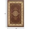 Superior Indoor Area Rug, Jute Backing, Traditional Medallion Rugs for Entry, Kitchen Floors, Plush Floor Cover, Floral Scroll Border Rug, Kensington Collection, 3′ x 5′, Brown(Brown Ivory – Z)