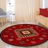 Superior Indoor Area Rug, Jute Backing, Traditional Medallion Rugs for Entry, Kitchen Floors, Plush Floor Cover, Floral Scroll Border Rug, Kensington Collection, 3′ x 5′, Brown(Red – Z)