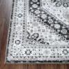 Superior Indoor Area Rug, Jute Backing, Traditional Medallion Rugs for Entry, Kitchen Floors, Plush Floor Cover, Floral Scroll Border Rug, Kensington Collection, 3′ x 5′, Brown(Layl – Beige Brown)