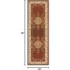Superior Indoor Area Rug, Jute Backing, Traditional Medallion Rugs for Entry, Kitchen Floors, Plush Floor Cover, Floral Scroll Border Rug, Kensington Collection, 3′ x 5′, Brown(Brown Ivory)