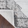 Superior Indoor Area Rug, Jute Backing, Traditional Medallion Rugs for Entry, Kitchen Floors, Plush Floor Cover, Floral Scroll Border Rug, Kensington Collection, 3′ x 5′, Brown(Grey Ivory – Z)